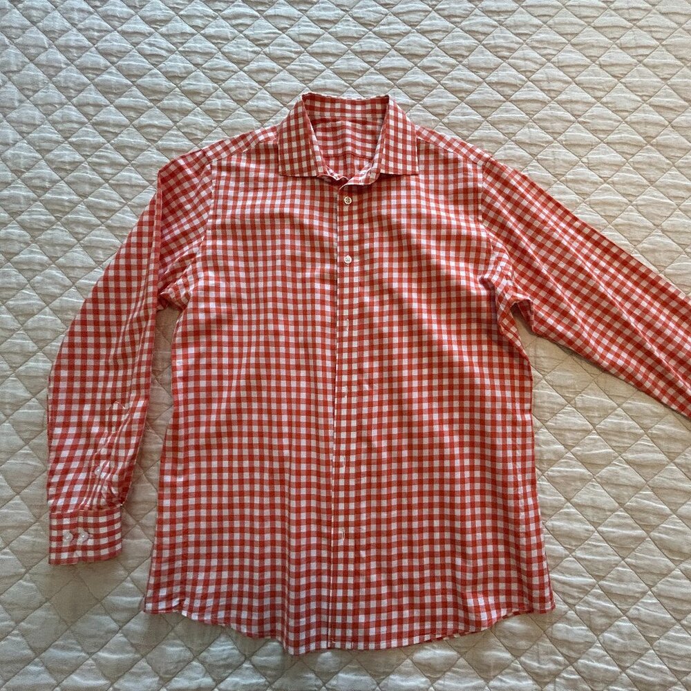 3 Men's Shaghai Made Custom Dress Shirts Long Sleeve Size 16 x 34
